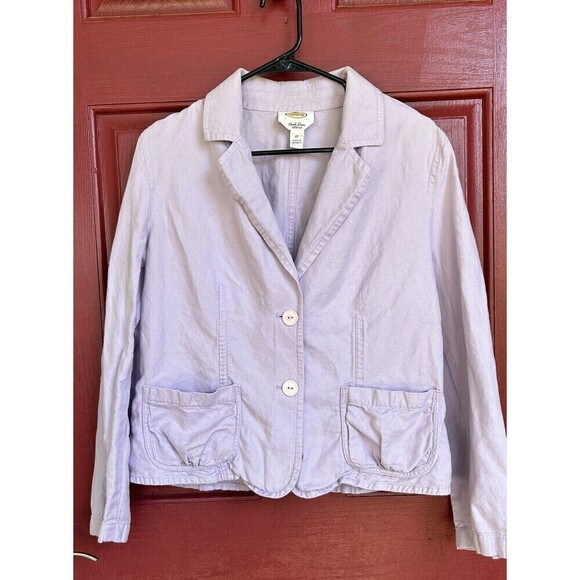 Talbots Jackets & Blazers - Talbots Irish Linen Blend Women’s Lilac Purple Jacket Blazer Size 12 Normcore